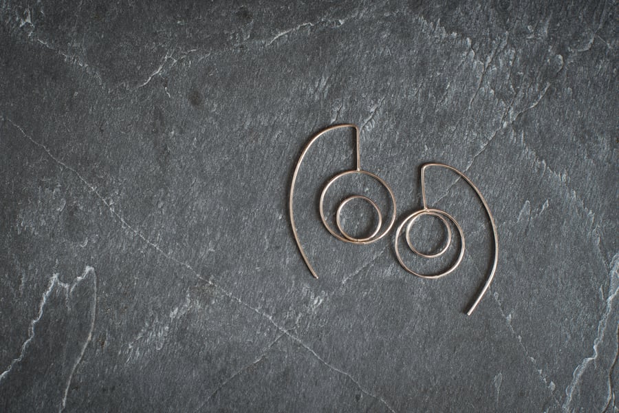 Geometric Sterling Silver Threader Earrings