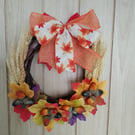 Handmade 8" Autumnal Grapevine wreath 