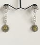 Green Amber Chainmaille Earrings  - Image 1