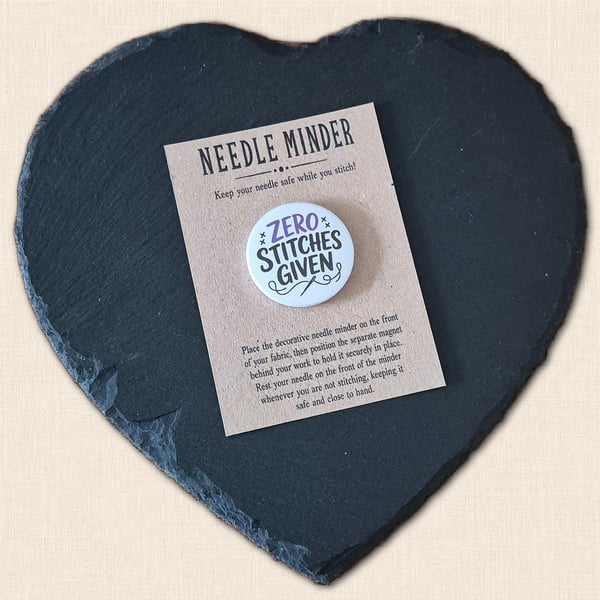 Zero Stitches Given Needle Minder - Cheeky Cross Stitch Accessory