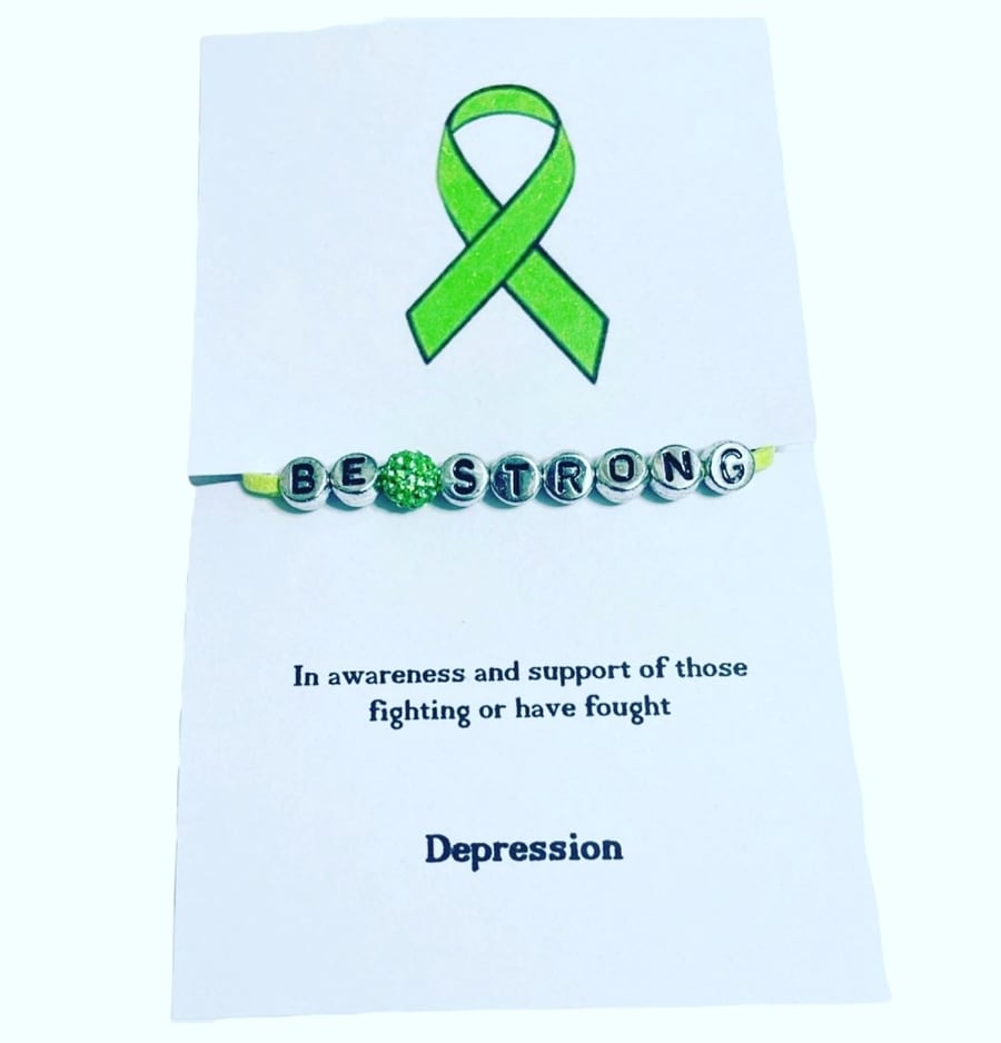 Be strong depression awareness wish bracelet 