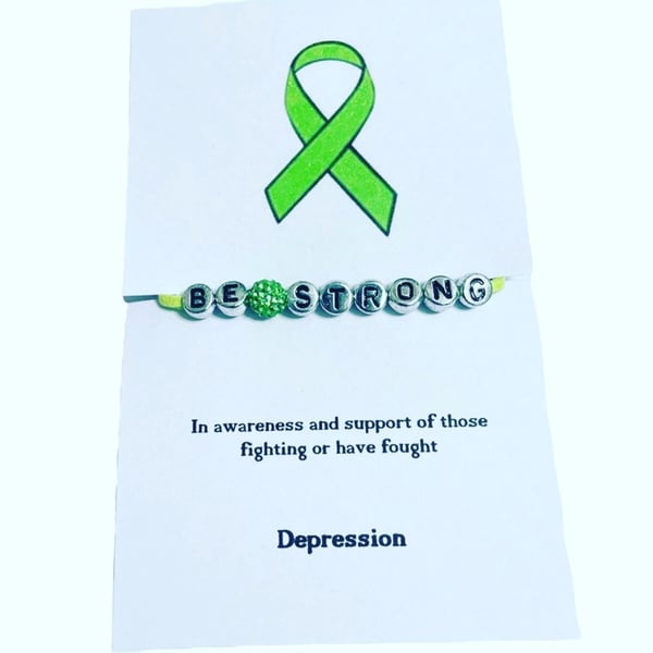 Be strong depression awareness wish bracelet 