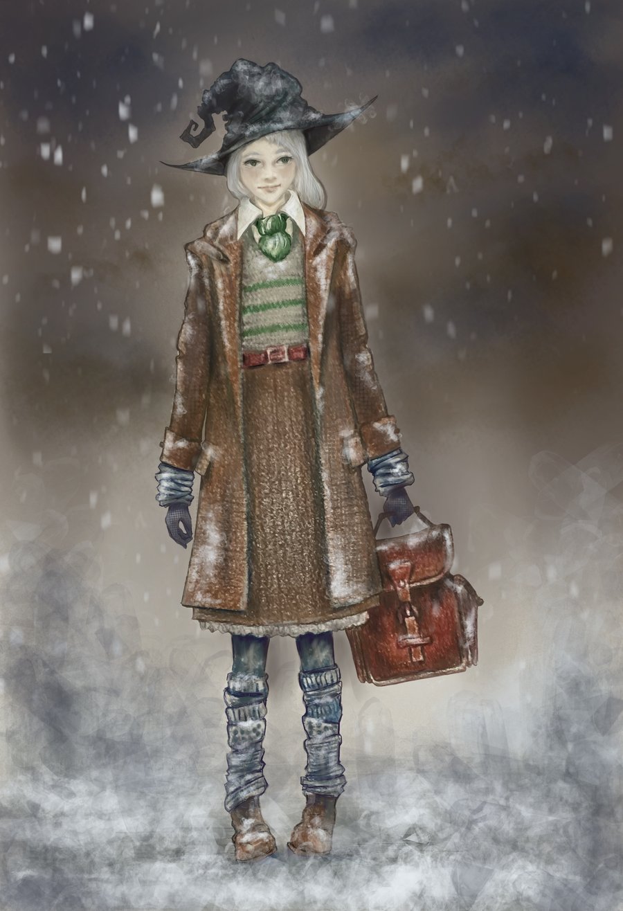 Gothic Witch Greeting card, birthday, Christmas, Whimsical Art, witchy,  