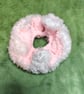 Ballerina Pink with White Fur Trim Extra Large Scrunchies Hair Tie - Image 1