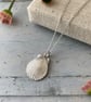 Silver Scallop Shell Necklace – Recycled Fine Silver Small Pendant - Image 2