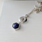 Lapis Lazuli and sterling silver pendant - 18" chain