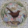 Female Blackbird - Original Embroidery Collage
