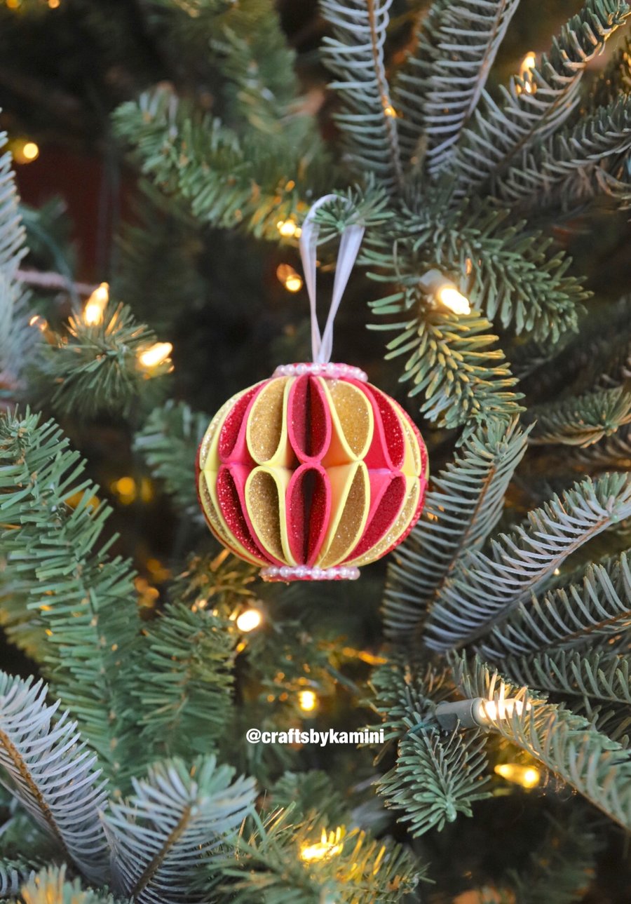 Red, Yellow and Gold Bauble