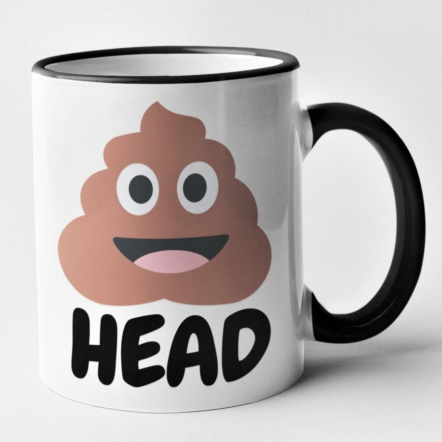 Poo Head Mug Rude Funny Poo Emoji Novelty Cup Birthday Present Gift Best Friend