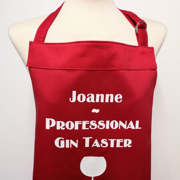 Professional Gin taster - option to personalise. Medium adult apron with pocket.