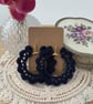 Crochet Boho Navy Hoop Earrings Festival 