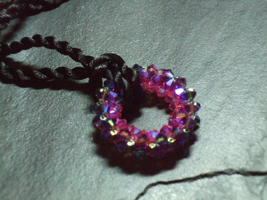 Tropical Sunset Crystal Donut Pendant