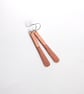 Earrings, Copper Long Teardrops with Textures and Silver Earwires - Image 8