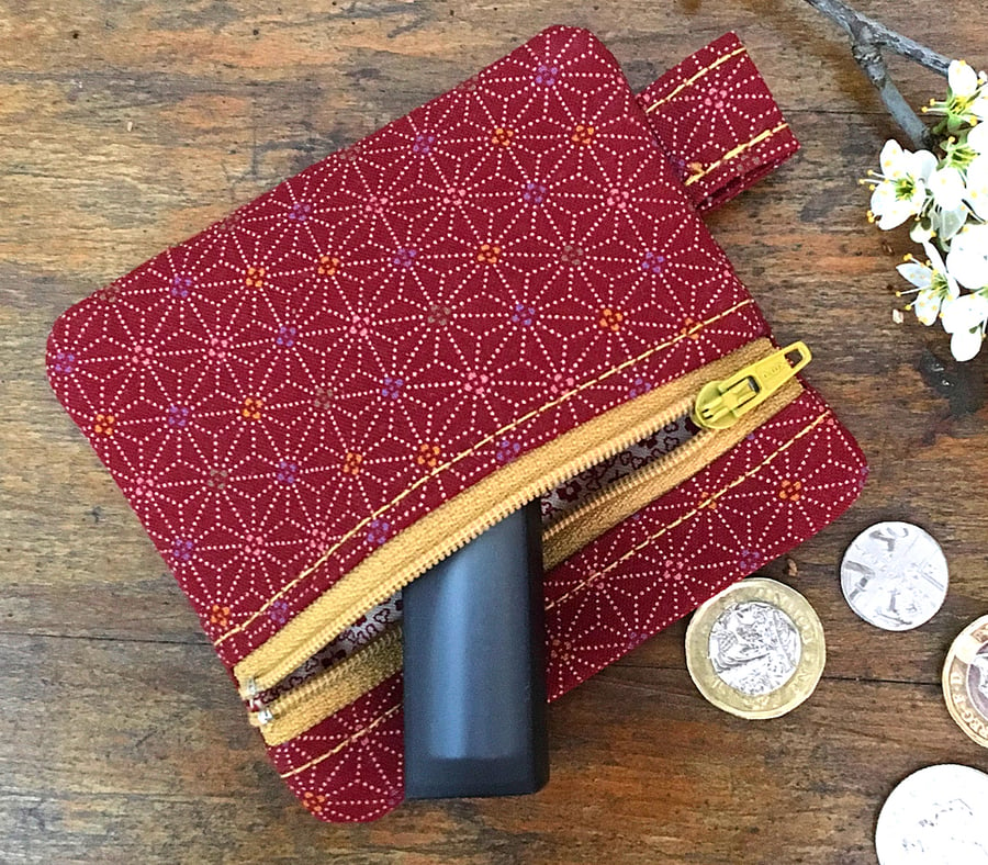 Japanese geometric pattern coin purse