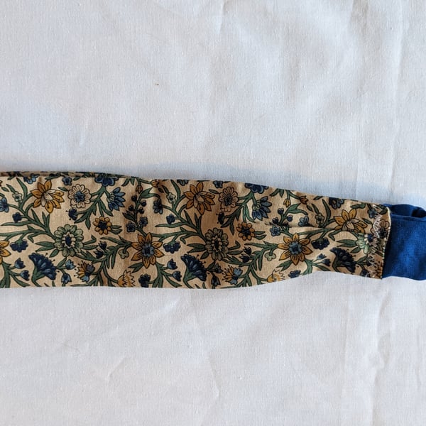 Vintage fabric hair band, autumnal flowers