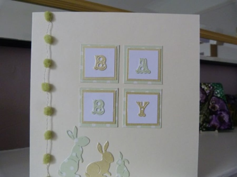 Unisex New Baby Rabbit Card