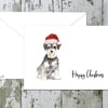 Miniature Schnauzer Dog Folded Christmas Cards - pack of 10 - personalised
