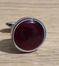 Dark red hand turned resin insert cufflinks - Image 4