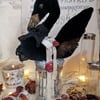 Textile art swan sculpture, folk art inspired by fantasy and myths, heirloom