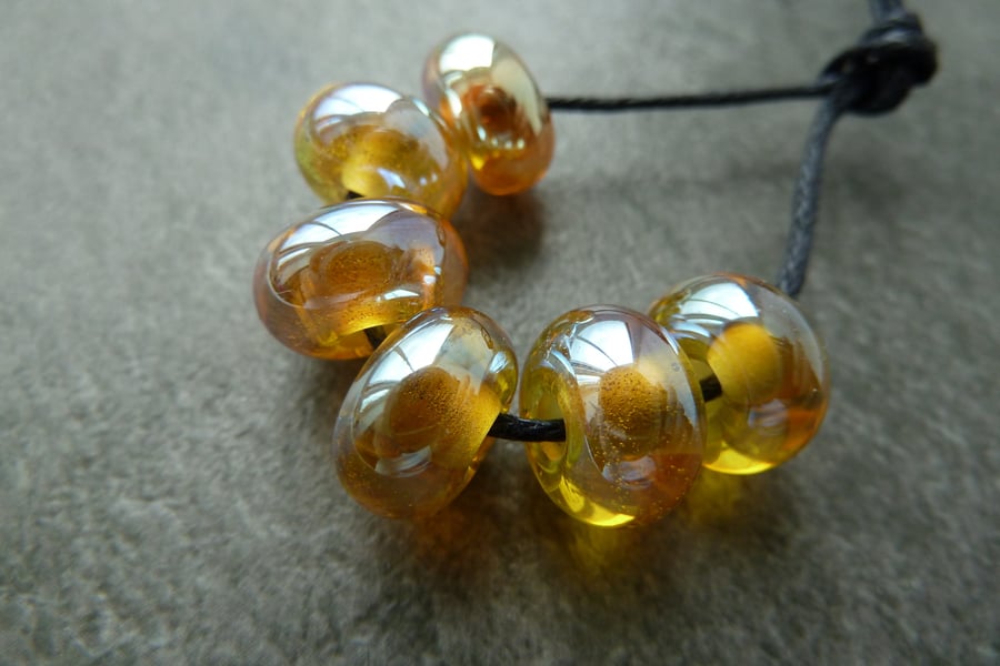 silver glass reactive lampwork spacers
