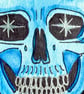 Electric Blue Skull – Original Gothic Watercolour Painting – Sold Unframed - Image 2