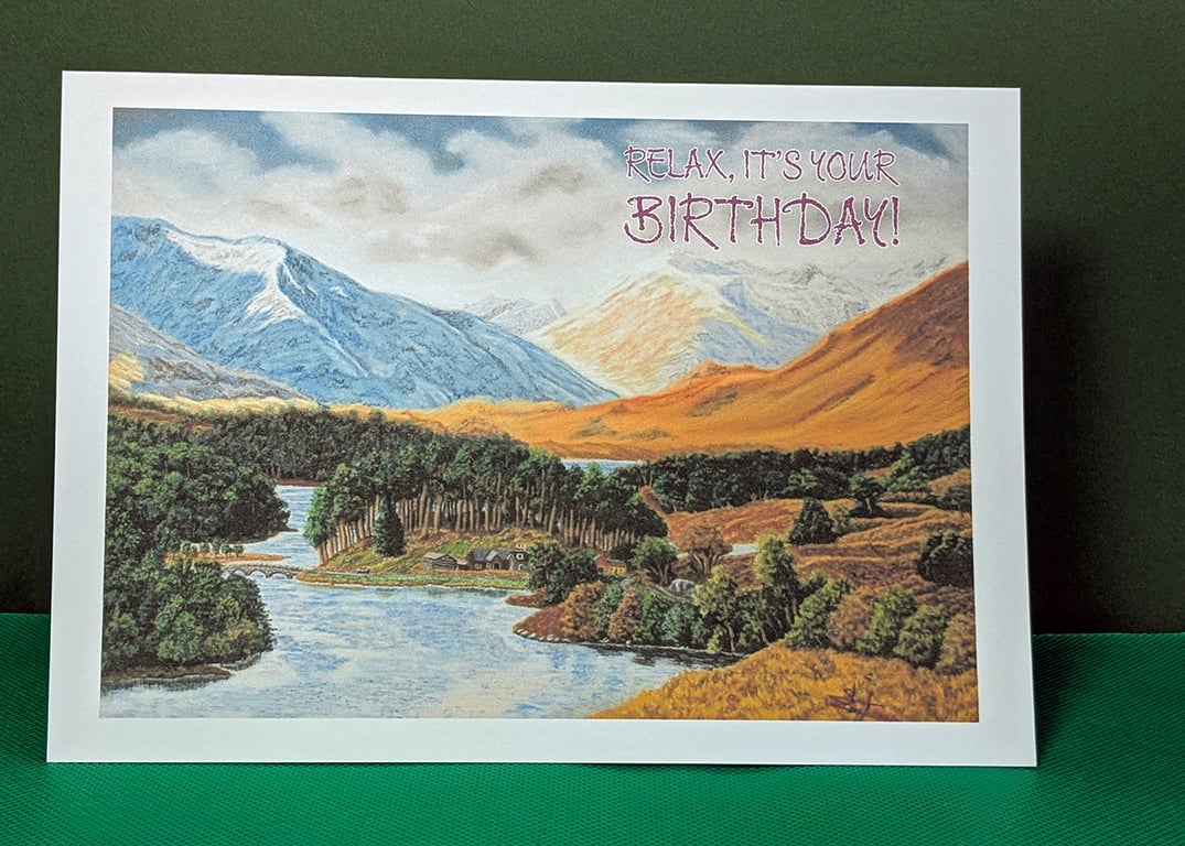 Highland Splendour Art Card: Blank or Personalised A5-Size Greetings Card