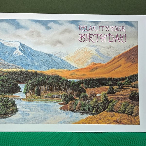 Highland Splendour Art Card: Blank or Personalised A5-Size Greetings Card