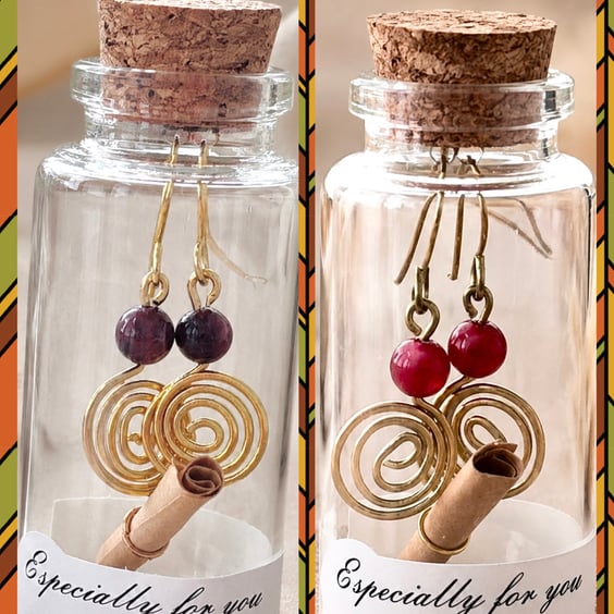 Gemstone Swirl Earrings in a Bottle