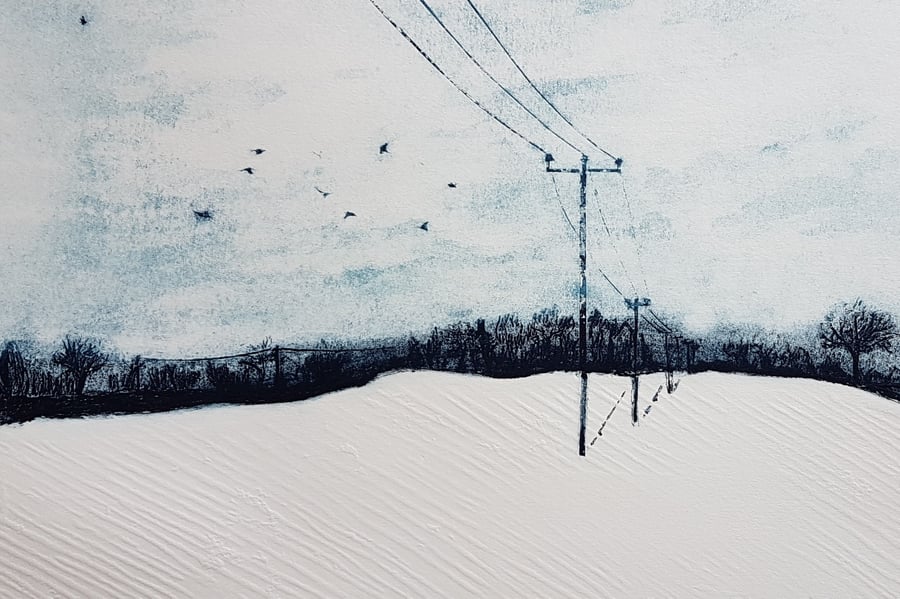 Winter Walk - An Original Collagraph Print -  Limited Edition