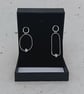 Recycled Sterling Silver Asymmetrical Wire Drop Earrings with Silver Nuggets - Image 6