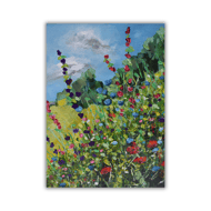 A mounted, original painting - wildflowers - landscape - Scotland - acrylic