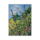 mounted, original painting - wildflowers - landscape - Scotland - acrylic