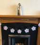 Pink Flower Fabric Bunting Bedroom Wall Decor