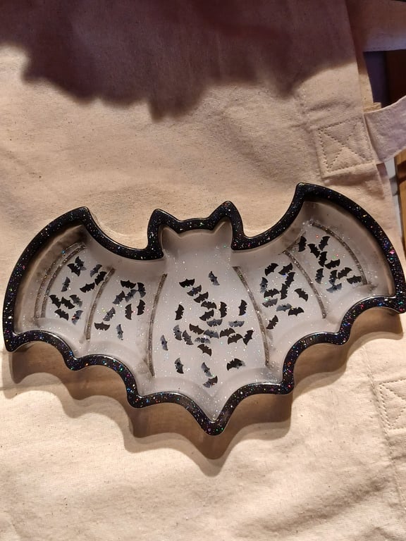 Bat Tray in Black and White