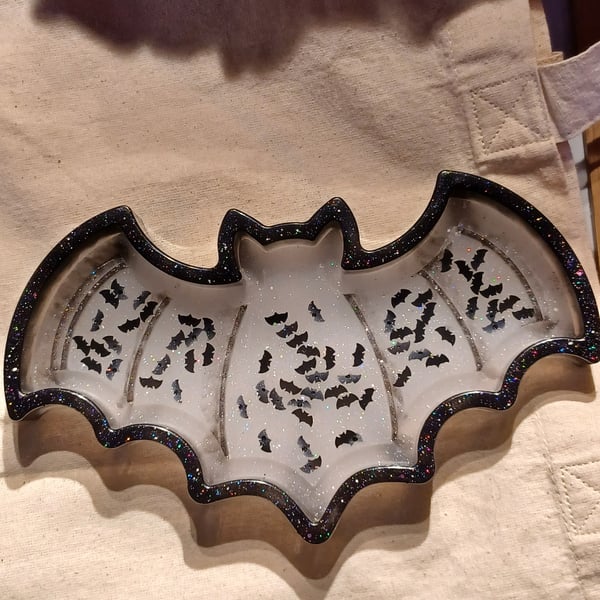 Bat Tray in Black and White