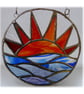 Sunset Sea Stained Glass Suncatcher Handmade - Image 5