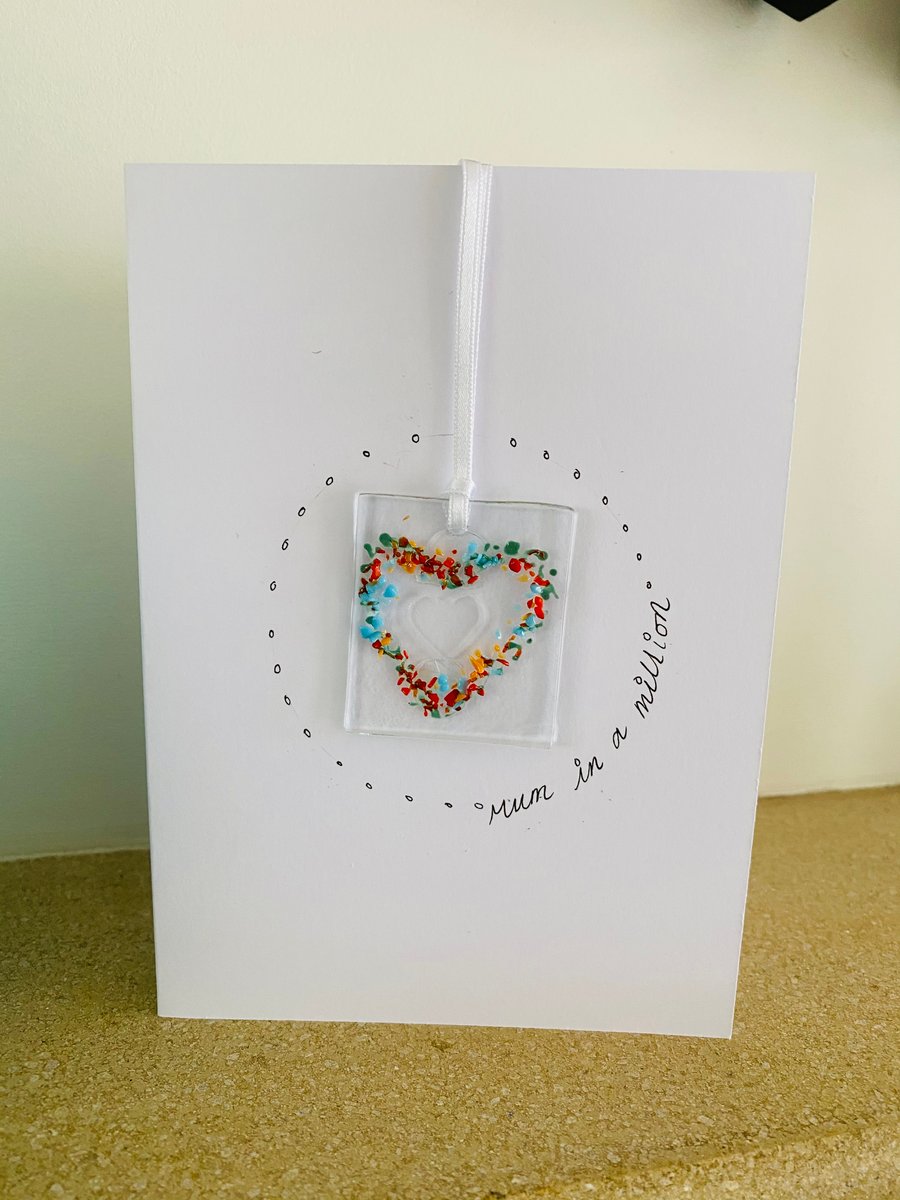Fused glass keepsake Mother’s Day card