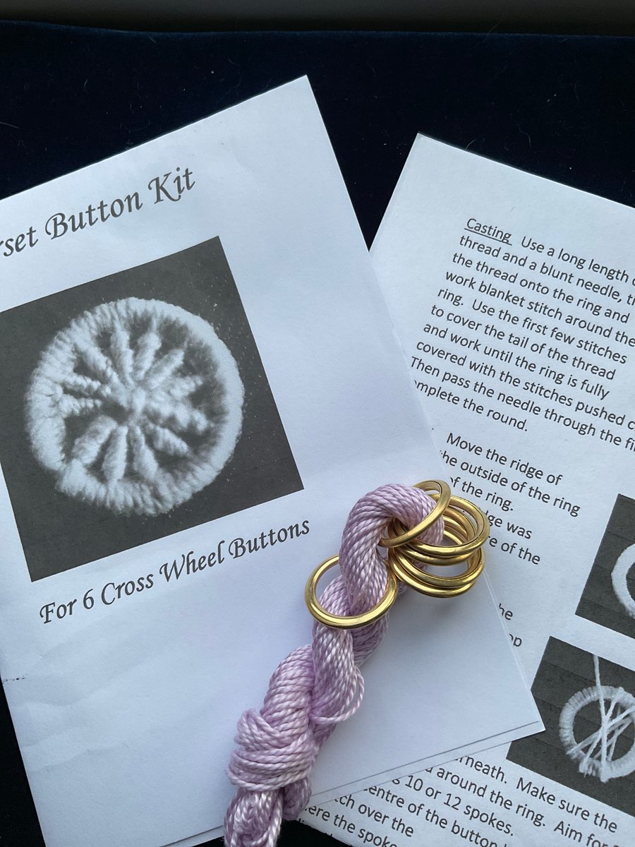 Kit to Make 6 x Dorset Cross Wheel Buttons, Pale Lilac