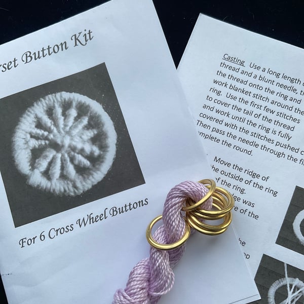 Kit to Make 6 x Dorset Cross Wheel Buttons, Pale Lilac