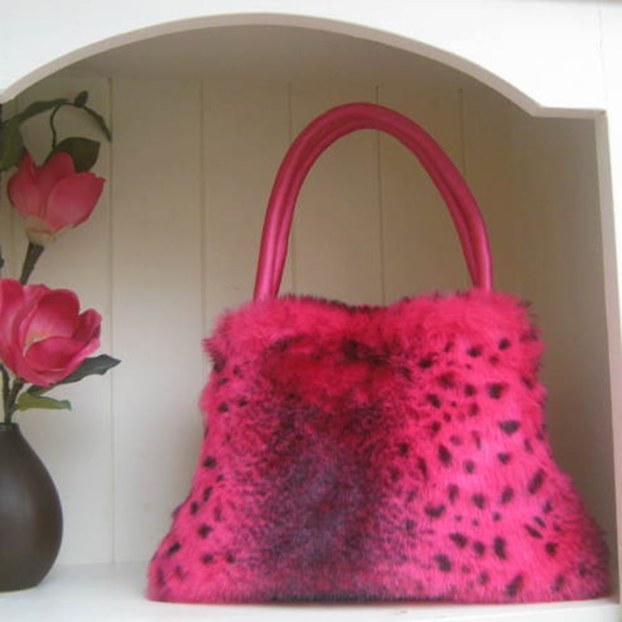 Pink Faux Fur Handbag