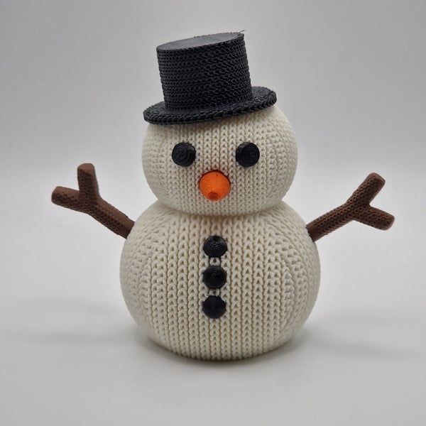 Illuminated Knitted Look Snowman 3D Print
