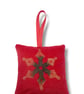 Velvet Lavender Sachet, Hand Printed Lavender Bag, Snowflake Christmas Ornament  - Image 3
