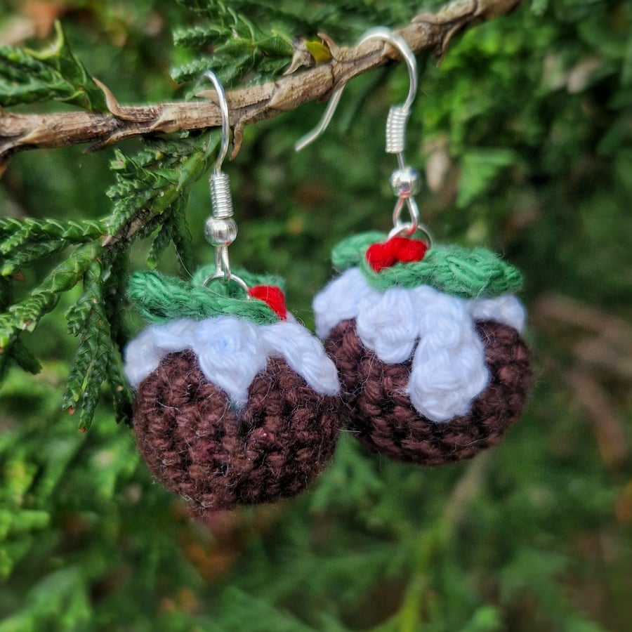 Christmas pudding earrings, Christmas earrings, Christmas jewellery