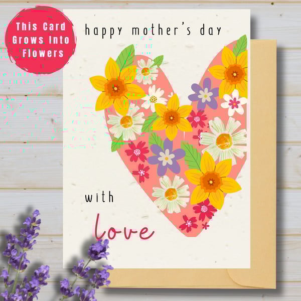 Plantable Mother's Day Card Card, Wildflower Seed Paper, Ecofriendly