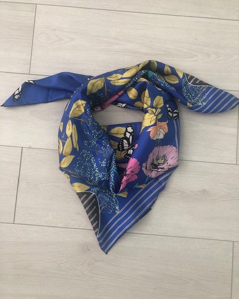 Cotton & Silk Scarf in Poppy Field