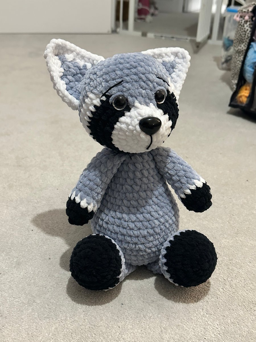 Adorable Raccoon Crochet Plush - Animal Plushie - Stuffed Animal Toy