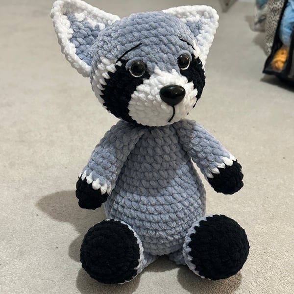 Adorable Raccoon Crochet Plush - Animal Plushie - Stuffed Animal Toy