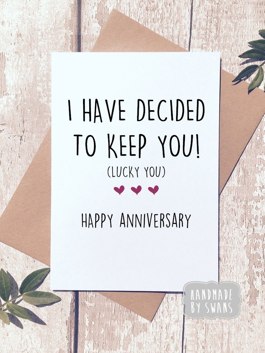 anniversary card, funny anniversary, card for boyfriend, card for husband, wife 