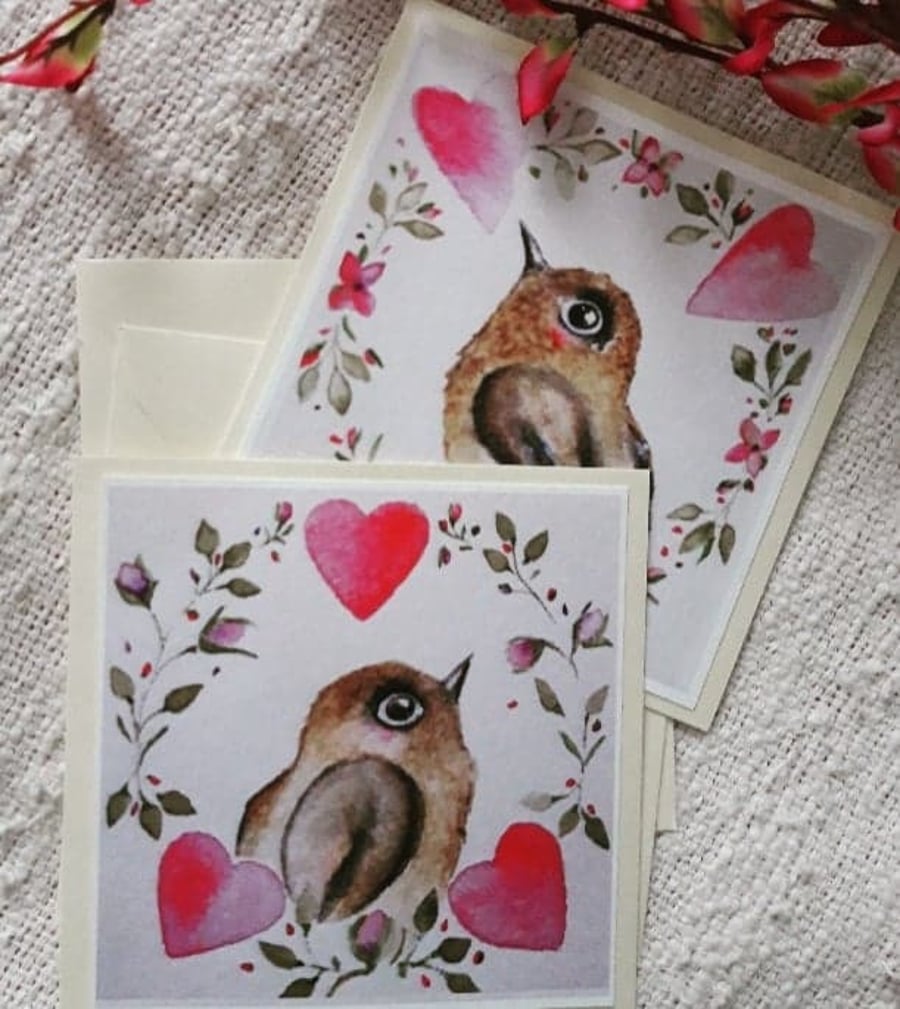 Pack of 2 Greeting Cards, prints from my original watercolour art