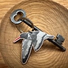 Flying Oystercatcher Wooden Keyring